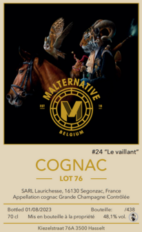 cognac #24 &quot;Le  Vaillant&quot; (Lot 76) - Malternative Belgium - 48,1% - 70cl