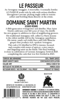 Armagnac Le Passeur - St-Martin (for US cask #63) - 1992 - 54,5% - 70cl