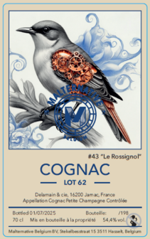 cognac #43 &quot;Le Rossignol&quot; (Lot 62) - Malternative Belgium (Delamain) - 54.4% - 70cl