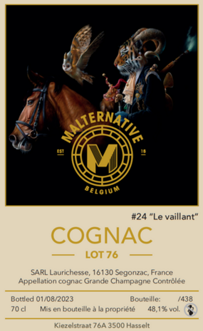 cognac #24 "Le  Vaillant" (Lot 76) - Malternative Belgium - 48,1% - 70cl