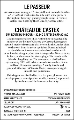 Armagnac Le Passeur - Castex - 2004 - 45,7% - 70cl
