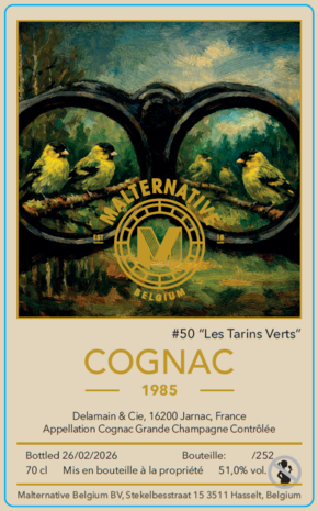 cognac #50 "Les Tarins Verts" (1985) - Malternative Belgium (Delamain) - 51% - 3cl sample