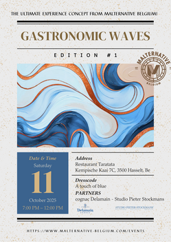 Gastronomic waves ed. #1 with cognac DELAMAIN @ Taratata, Hasselt - BE (full experience - geen fles) Gastronomic waves ed. #1 with cognac DELAMAIN @ Taratata, Hasselt - BE (full experience - geen fles)