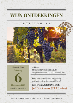 Wijn-ontdekkingen #1 met STAF.wine 06/12/25 @ Malternative Belgium Wijn-ontdekkingen #1 met STAF.wine 06/12/25 @ Malternative Belgium